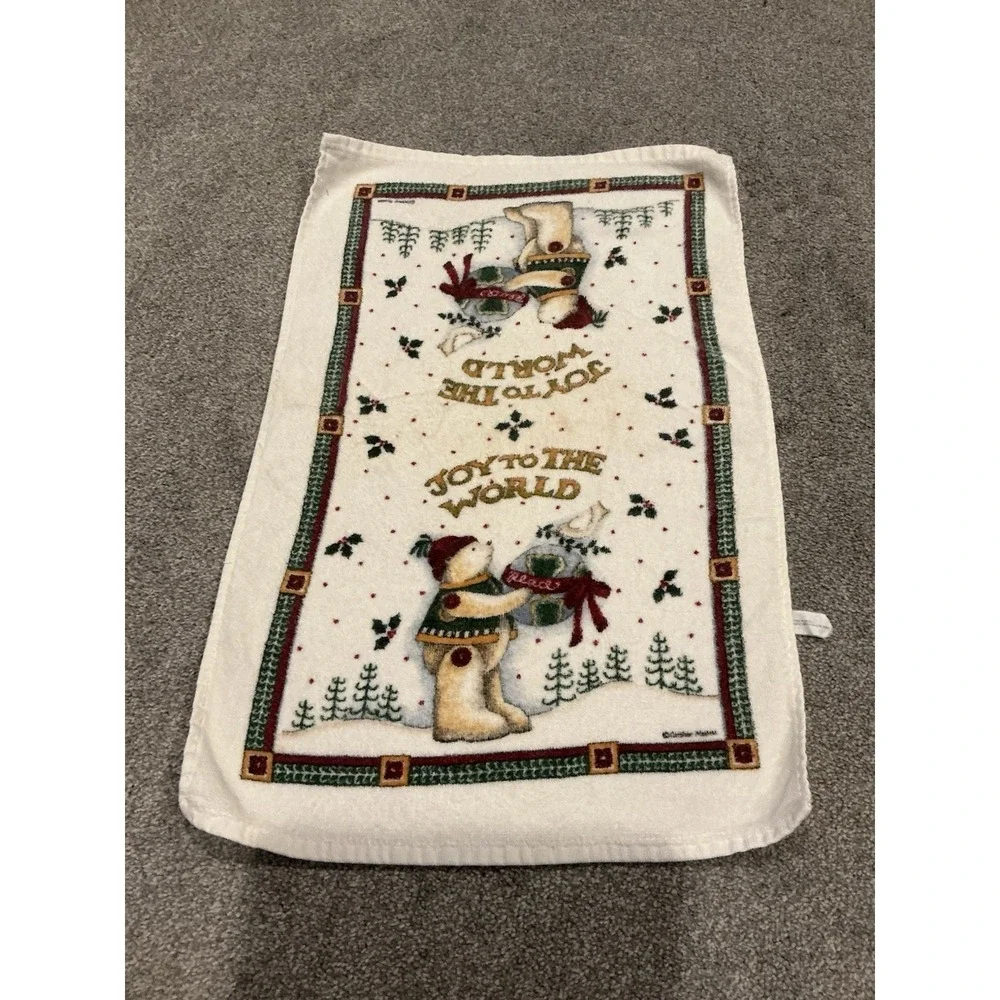 8 Vintage Christmas Washcloths/Hand Towels